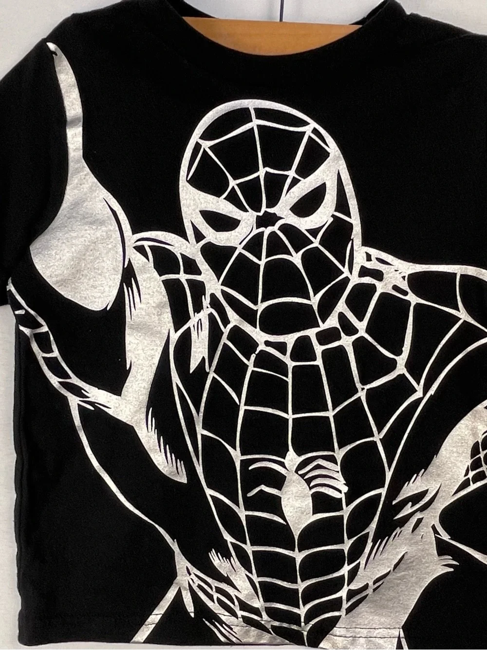 Marvel Black Kids Spider-Man Silver Graphic One-Piece